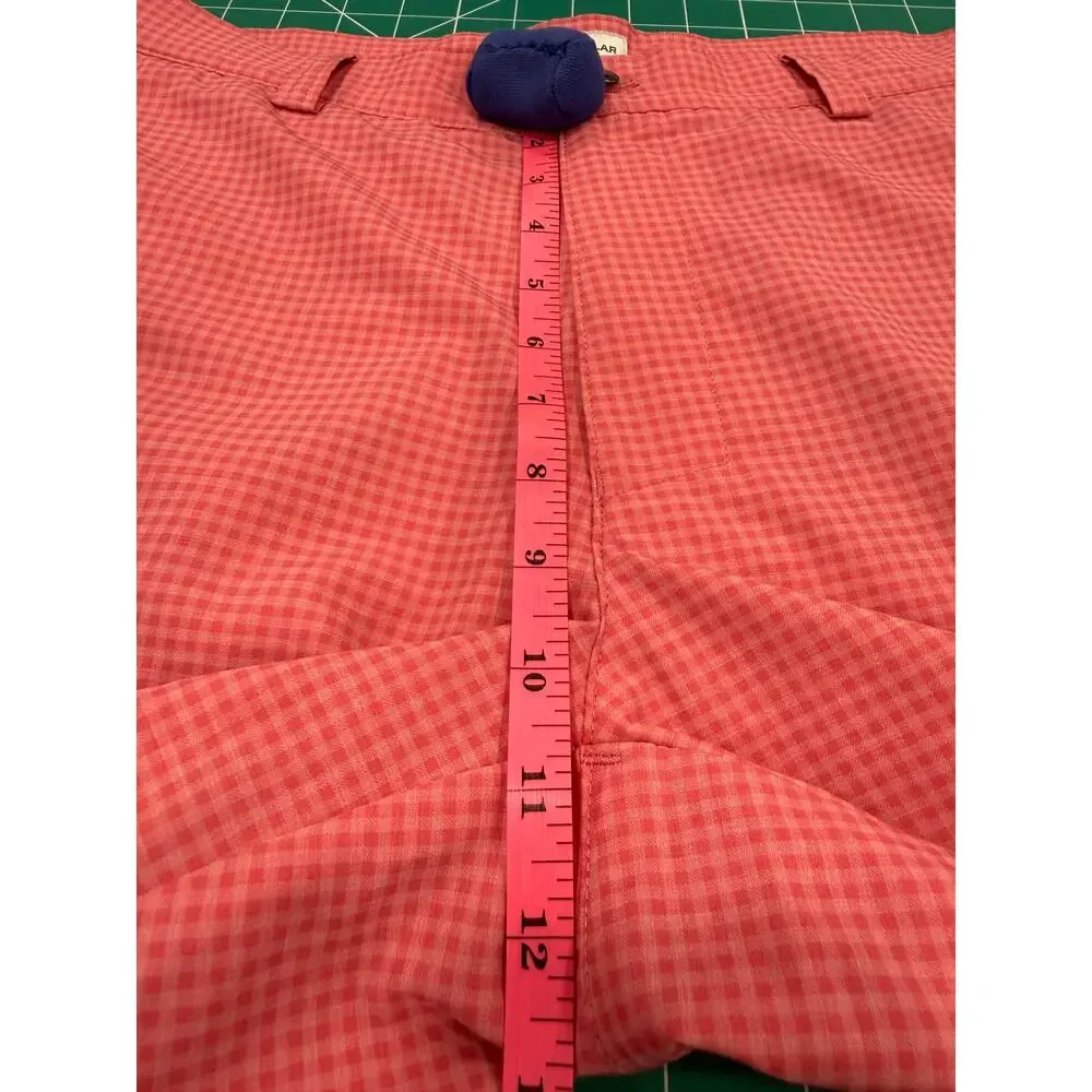Peter Millar Golf Shorts Pink Gingham Performance Stretch Flat Front Men's Sz 33